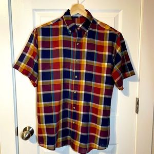 VTG 80s Key Elements plaid short sleeve shirt mens sz M (?)